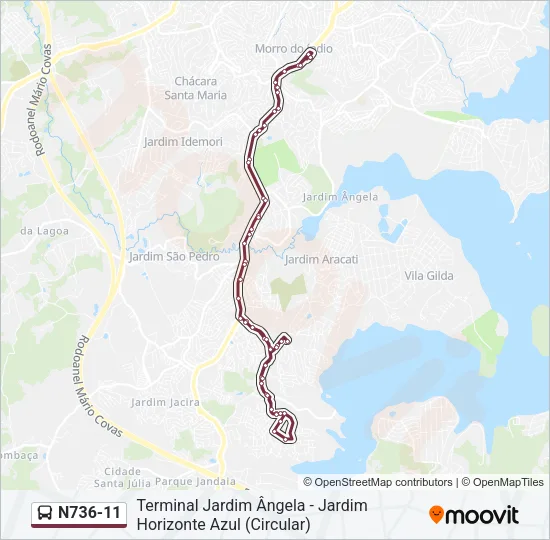 N736-11 Bus Line Map