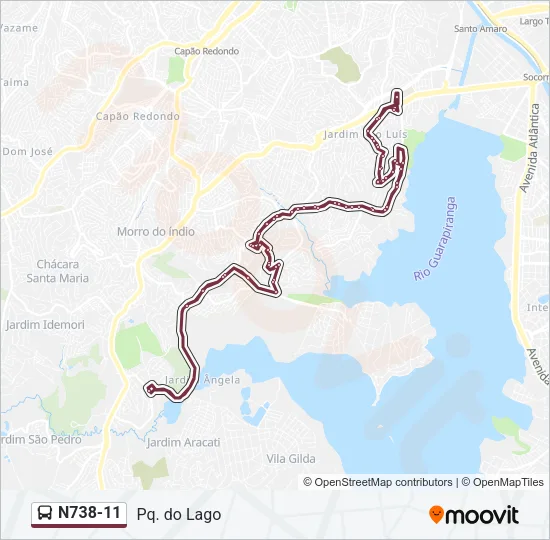 N738-11 Bus Line Map