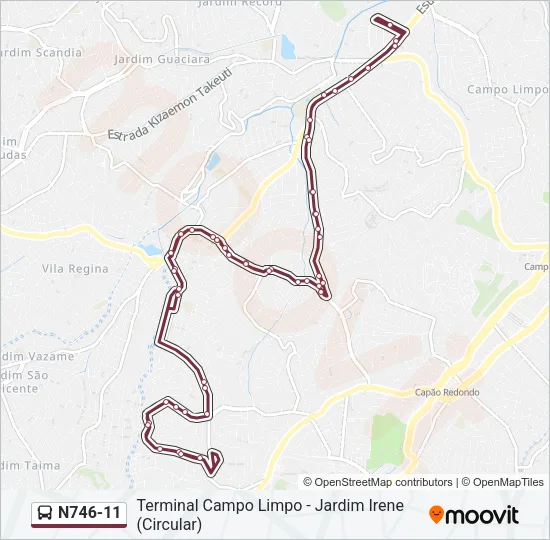 N746-11 Bus Line Map
