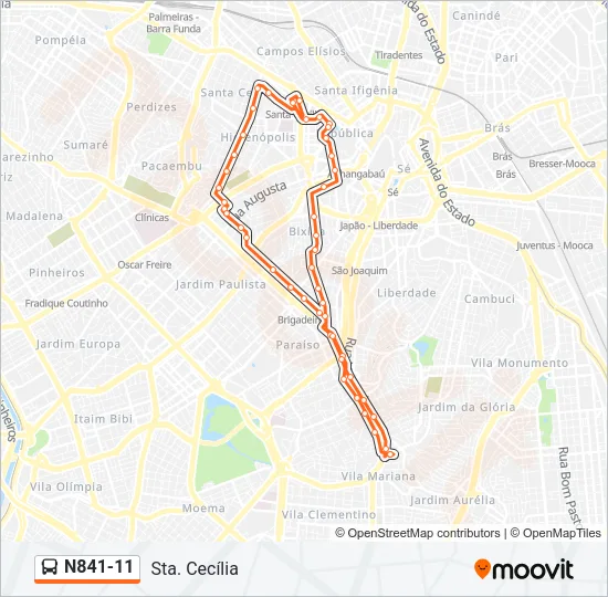 N841-11 Bus Line Map