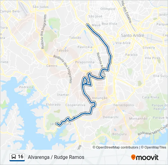 16 Bus Line Map