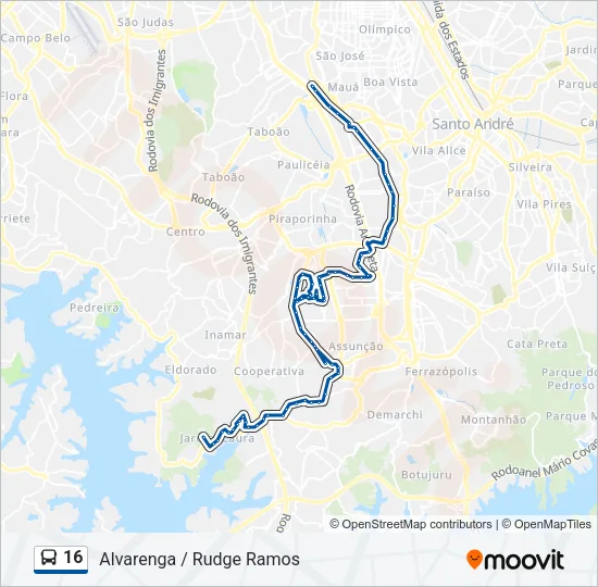 16 Bus Line Map
