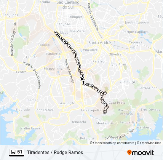 Mapa de 51 de autobús