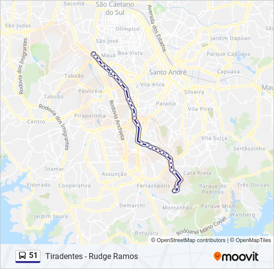 Mapa de 51 de autobús