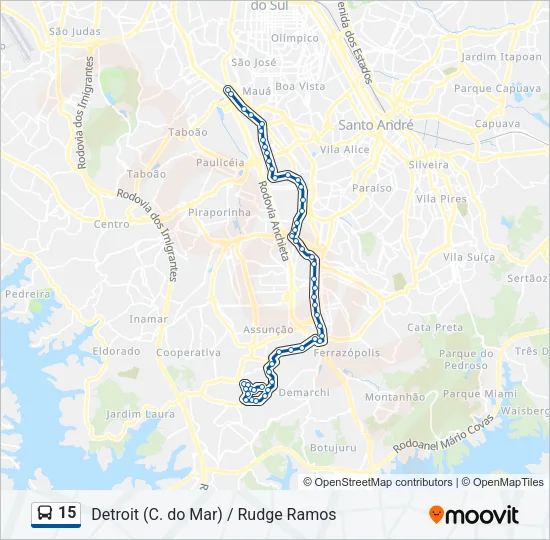 15 Bus Line Map