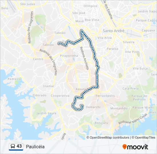 43 Bus Line Map