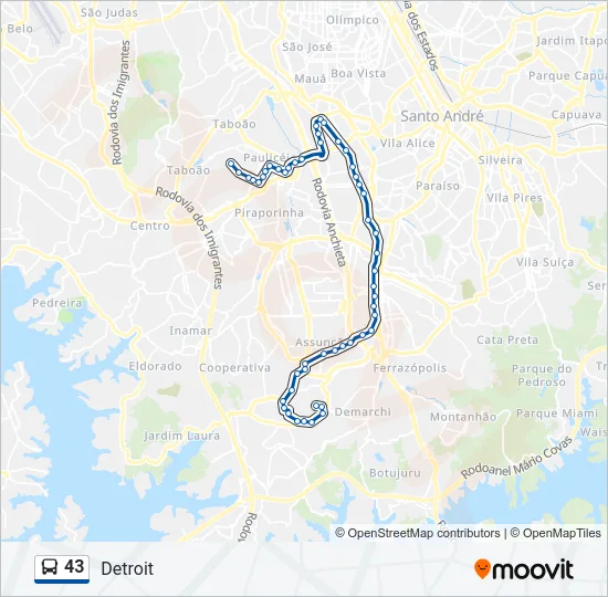 43 Bus Line Map