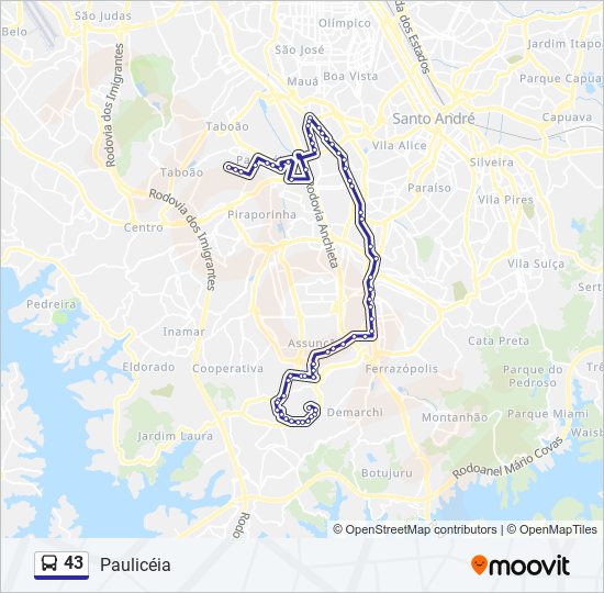 Mapa de 43 de autobús