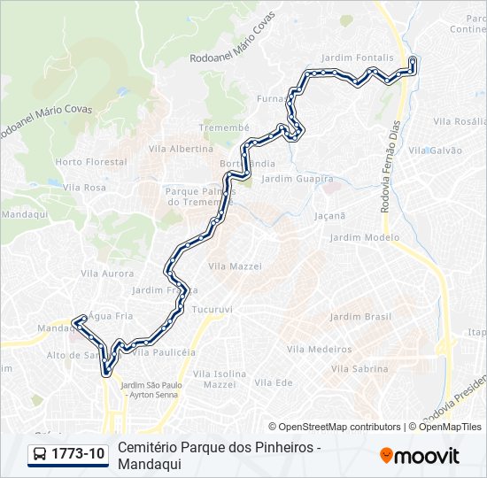 Mapa de 1773-10 de autobús