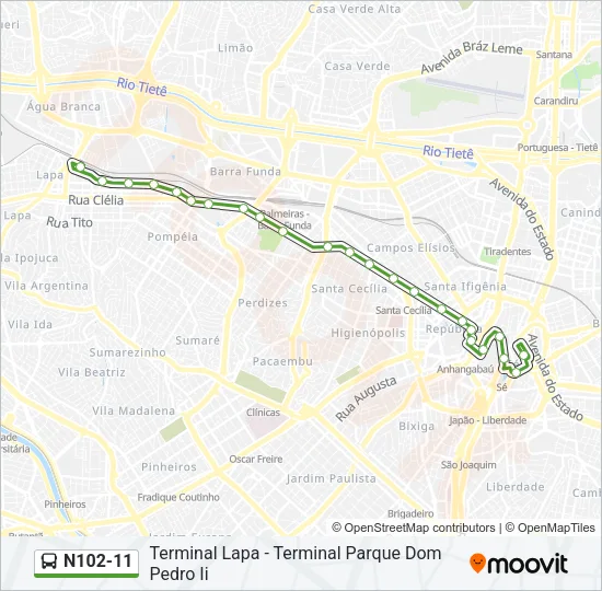 N102-11 Bus Line Map