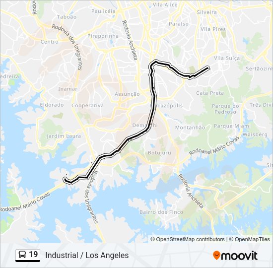 19 bus Line Map