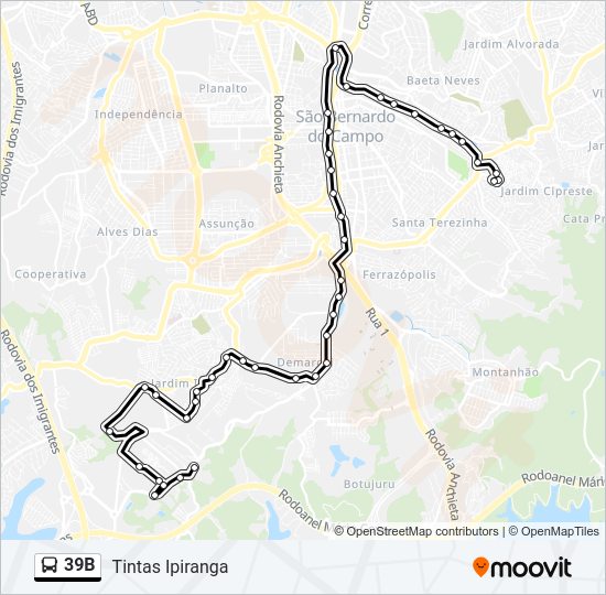 39B bus Line Map