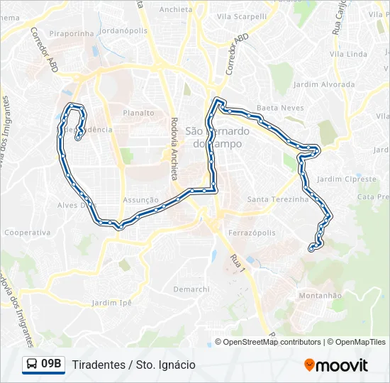 09B Bus Line Map