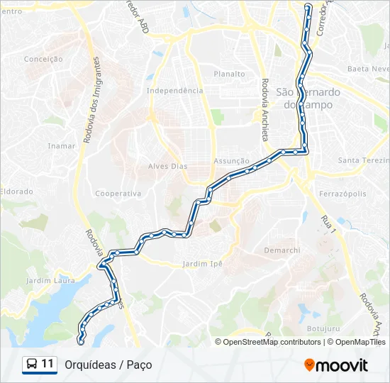 11 Bus Line Map