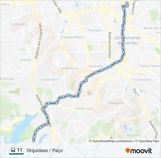 11 Bus Line Map