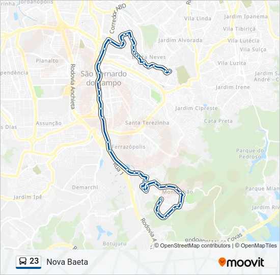 23 Bus Line Map