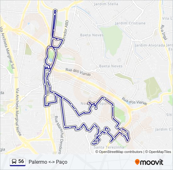 56 bus Line Map