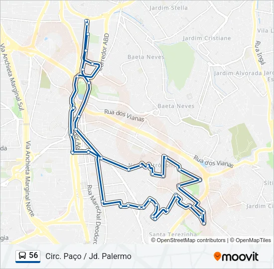 56 Bus Line Map