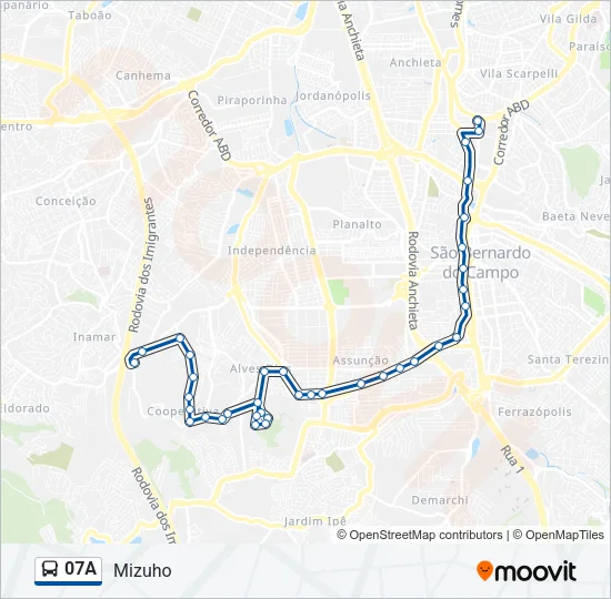 07A Bus Line Map