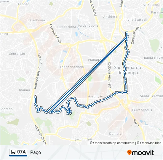 07A Bus Line Map