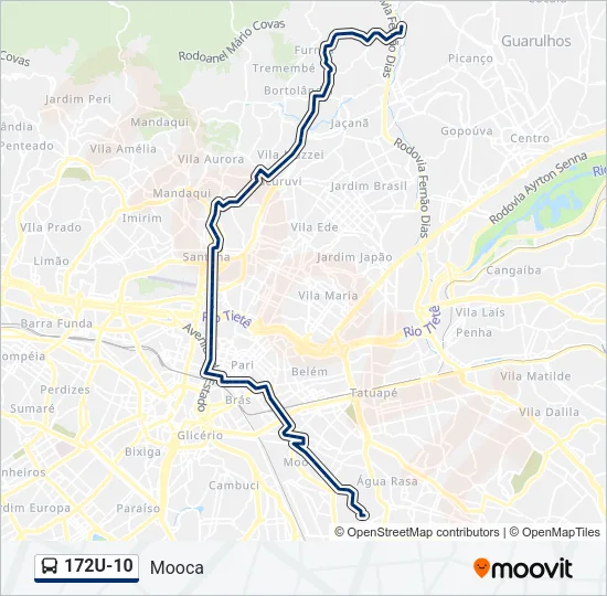 172U-10 Bus Line Map