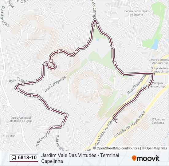 6818-10 bus Line Map