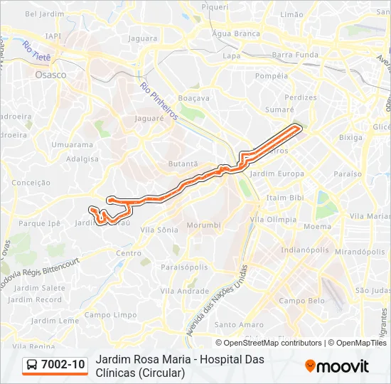 7002-10 Bus Line Map
