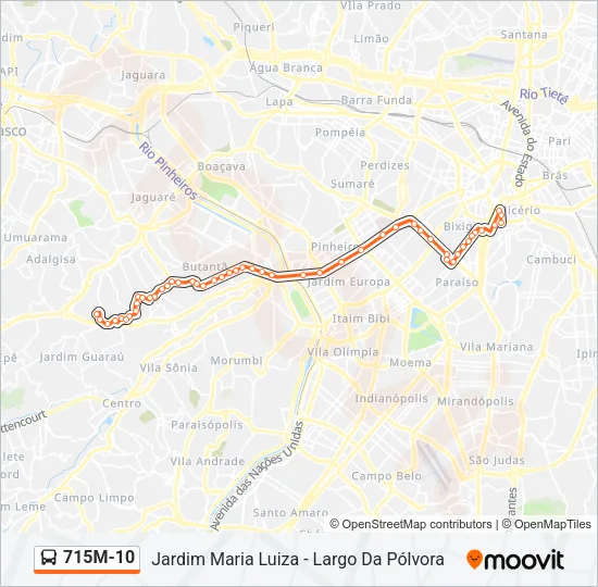 715M-10 Bus Line Map