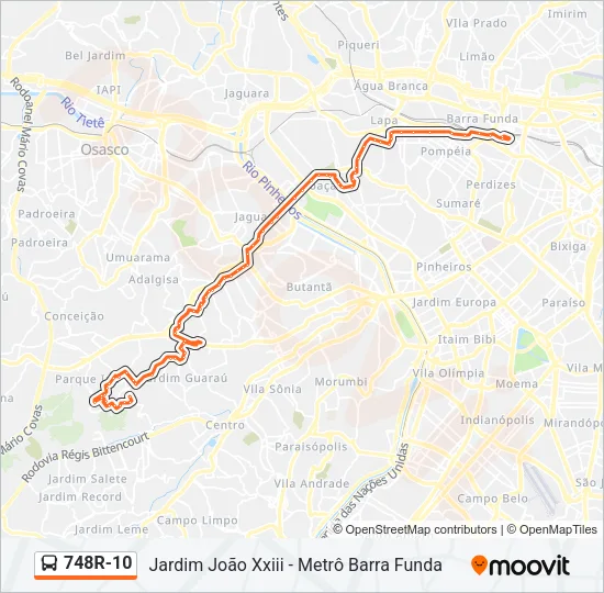 748R-10 Bus Line Map