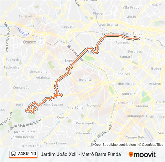748R-10 Bus Line Map