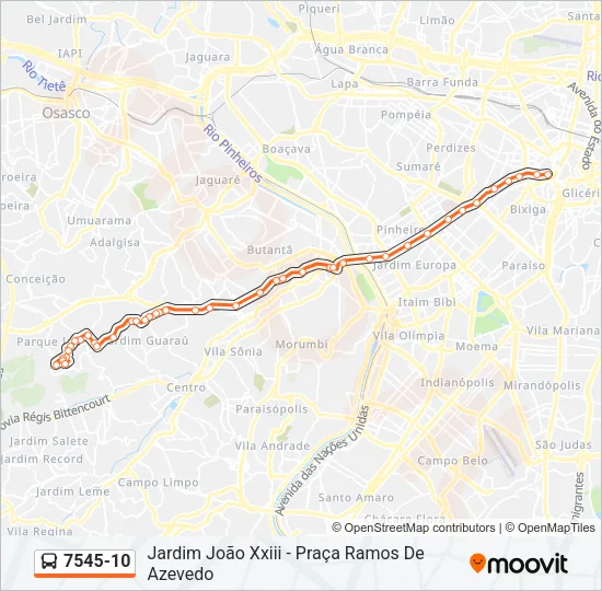 7545-10 Bus Line Map