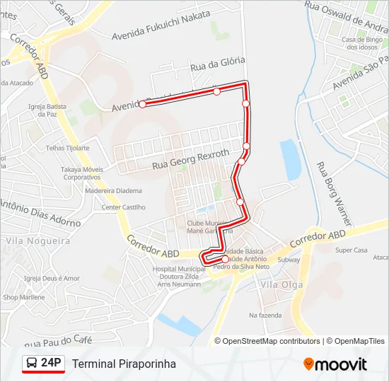 24P Bus Line Map