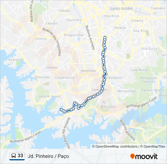 33 Bus Line Map