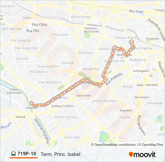 719P-10 Bus Line Map