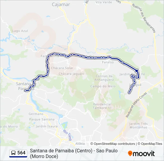 564 Bus Line Map