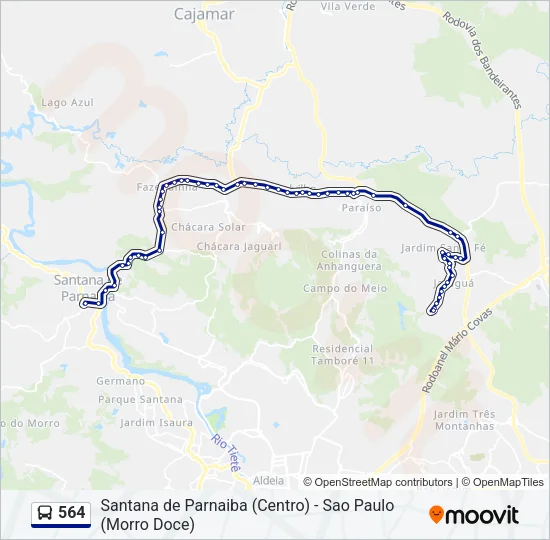 564 Bus Line Map