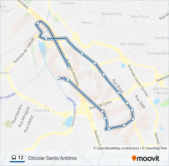 12 Bus Line Map
