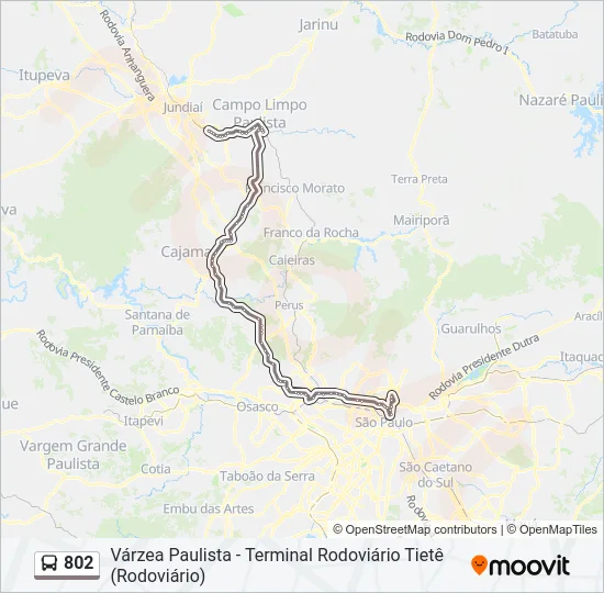 802 Bus Line Map