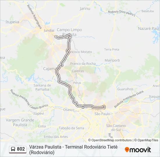 802 Bus Line Map
