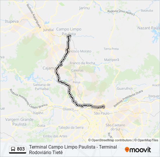 803 bus Line Map