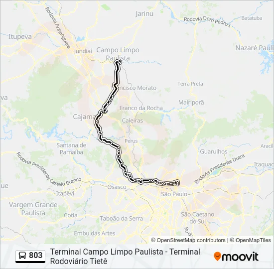 803 Bus Line Map