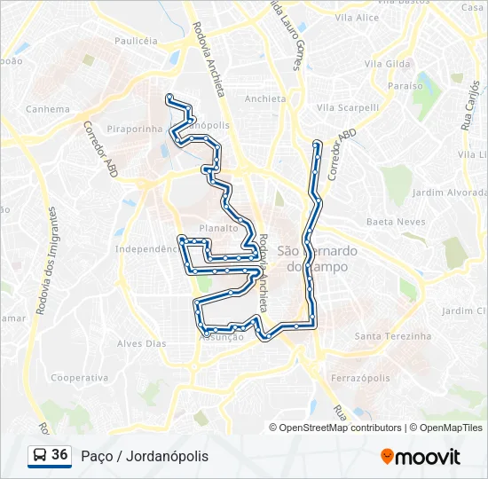 36 Bus Line Map