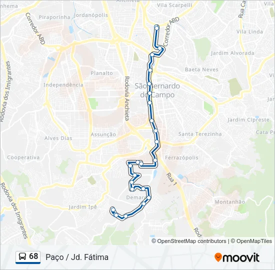 68 Bus Line Map