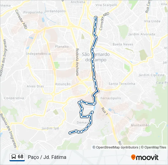 68 Bus Line Map