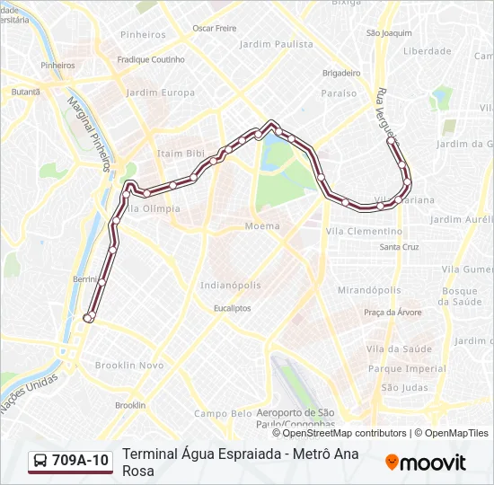 709A-10 Bus Line Map