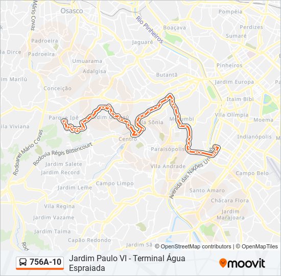 756A-10 bus Line Map