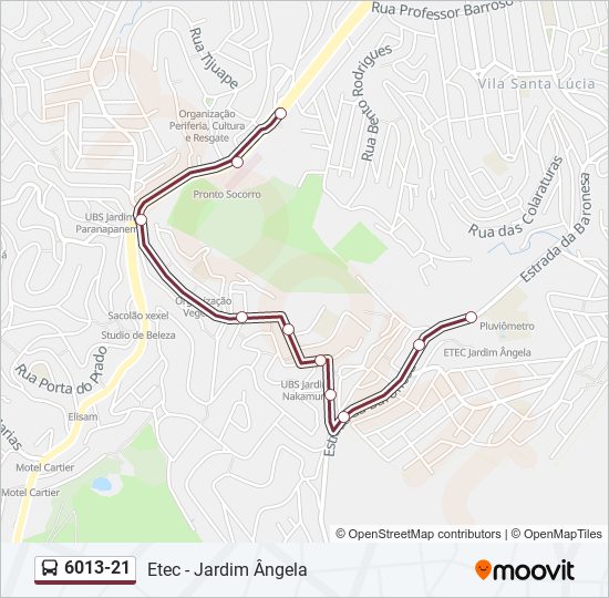 Mapa de 6013-21 de autobús