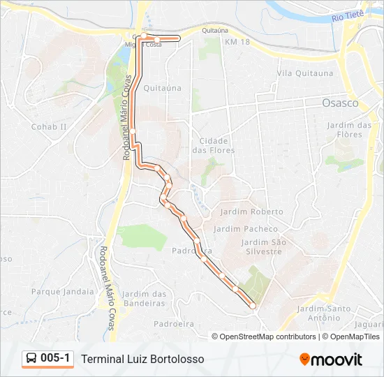 005-1 Bus Line Map