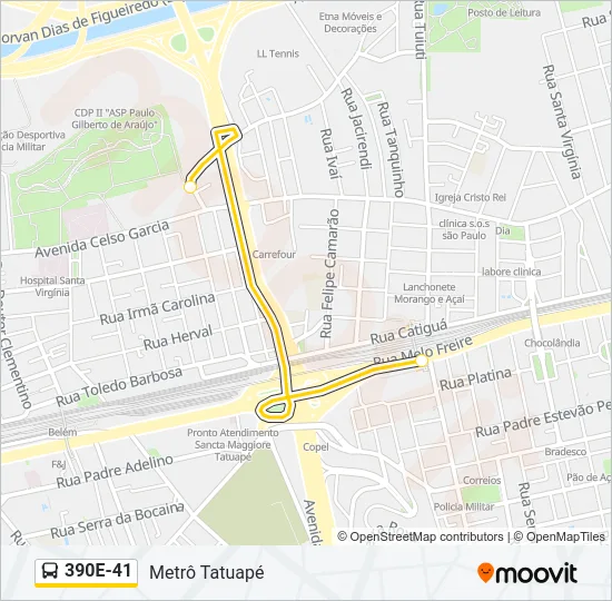 390E-41 Bus Line Map