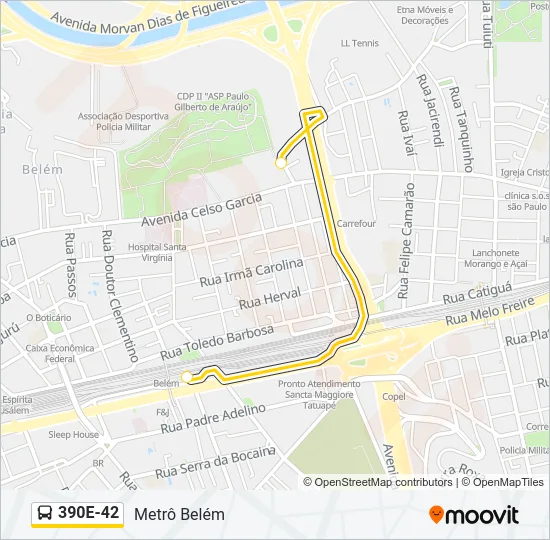 390E-42 Bus Line Map